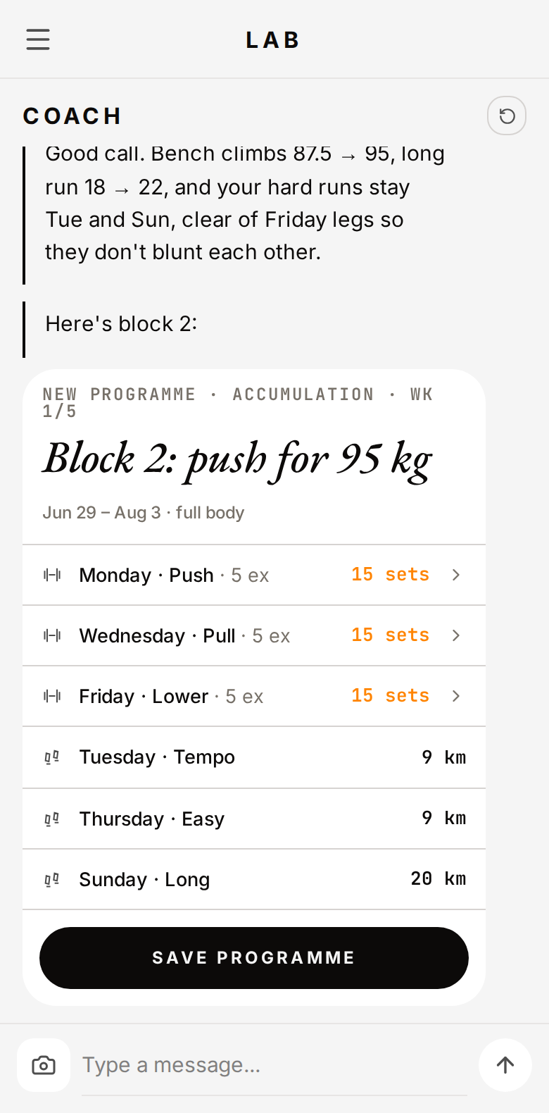 Your plan for the week